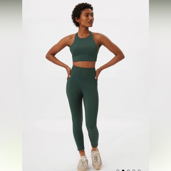 Girlfriend Collective Set Compressive High Rise Legging & Topanga Halter Bra NWT - Picture 2 of 14